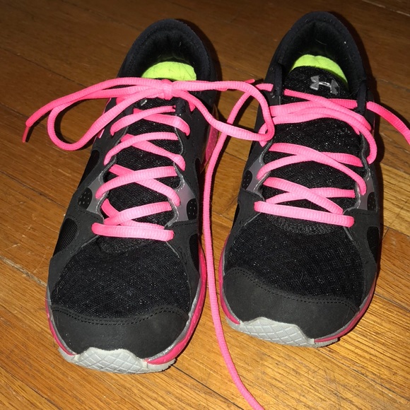 black shoes pink laces